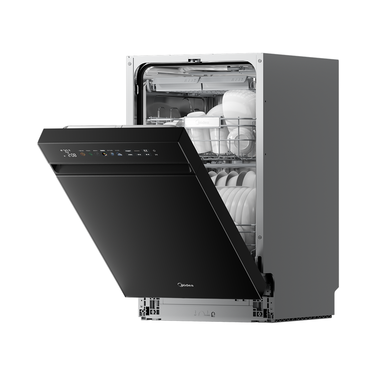 美的独嵌洗碗机X6S小蛮腰 16套 晶焰双模烘干 七星消杀 一键单消毒